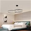 FUMIMID Lampadario Sospensione LED Lampada Soggiorno Lampadario Dimmerabile Con Telecomando Lampade Sospensione Moderne Tavolo Pranzo Soffitto Luminoso Acrilico Rotondo in Alluminio,Nero,3laps20+40+60cm