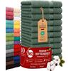Betz Set di 10 lavette Premium misura 30 x 30 cm 100% cotone (verde abete)