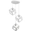 VR VETRINEINRETE Vetrineinrete® Lampadario da soffitto pendente a sospensione con 3 cubi 3d stile geometrico portalampada e27 (Bianco)