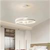 Chao Zan Lampadario LED a Spirale Moderno, 40W, D50cm, 3 Temperature di Colore 3000K/4500K/6000K, Lampada a Sospensione per Interni camera da letto, cucina, ufficio (Bianco: con palla)