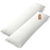 NatureMark Confezione da 2 federe per cuscini in jersey, per dormire lateralmente, cuscino per il collo, conformi all'OEKO-TEX, da 40 x 145 cm, in diversi colori e dimensioni, Naturale/Crema