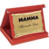 Printerland Targa Regalo MAMMA Personalizzata con Astuccio in Velluto Blu, Rosso o Nero - Targhe Regali Feste Festa Personalizzate (ROSSO, Mamma)