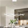 Lanekd LED Lampada a Sospensione Tavolo da Pranzo Lampada Moderna Dimmerabile Salotto Lampada Altezza Regolabile Camera da Letto Lampadari per Ufficio Cucina Sala da Pranzo Spirale Lampadario (White, L80cm)