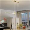 Lanekd Moderna Lampada a Sospensione LED Lampadario Dimmerabile Tavolo da Pranzo Cucina Salotto con Telecomando Plafoniera Altezza Regolabile Sala da Pranzo Camera da Letto Ufficio Soggiorno (Oro, L150cm)
