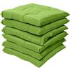 HABITA 33 HOME Cuscini per Sedie da Cucina Set da 6 IDRO Verde | Impermeabili e Antimacchia, Con Laccetti, Trapuntati al Centro, Double Face Idrorepellenti, Made in Italy