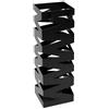 Arreditaly Portaombrelli In Acciaio Zincato Con Intarsi Decorativi Porta Ombrelli Vaschetta Scolapioggia 2 Ganci Removibili Base Antiscivolo per Ingresso Casa Ufficio Design Moderno 49 x 15.5 x 15.5 Cm (Nero)