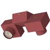 L+ plafoniera, in Metallo, Faretto led soffitto, dimensioni 30cmX17cmX13cm, Plafoniera led, colore rosso