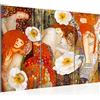 Runa Art Collage Gustav Klimt Quadri Soggiorno Grande Rosso Vecchi Maestri 120 x 80 cm 3 Pezzi Decorazione Murale 018531a