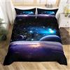 Homemissing Fibra ultra fine super morbida dei bambini della galassia Copripiumini della stella Set Copripiumino 135x200cm della stampa del pianeta della ragazza dello spazio Copripiumone Morbido