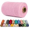 LEREATI Corda Macrame 1mm x 200m Filo Macrame Cordoncino Cotone Spago Colorato, Macramè Filo Cordino per Borse Uncinetto, Arazzo da Parete, Decorazioni, Fai da Te Artigianale (Rosa)