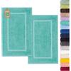 Lavea® 2 Tappetini Bagno 50x80 cm in 100% Cotone - Tappeti Bagno Assorbenti e Lavabili - Ideali come Tappeto Bagno o Tappetino Doccia - Turchese