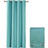 Generico Tenda Porta Finestra 1 Pannello 140x280 Coprente Occhielli Acciaio Mod.TENDA TINTA UNITA AZZURRO