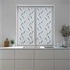 Home Tresor - Coppia Tende a Vetro, Tende per Interni, Finestre Cucina, Cameretta, Soggiorno Mod. MADRID Semitrasparente Base Bianca, Corte e Lunghe - 60x150 cm, Ottanio