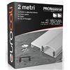 Eurocali Profilo Alluminio per Strisce LED Bianco con copertura Professionale Milky Made in Italy MedusaFlex in Policarbonato 2000 x 17.4 x 7mm - Cover standard opaca inclusa