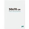 yd. Your Decoration - Cornice per foto 50 x 70 cm, colore bianco lucido, cornice in plastica con vetro acrilico - cornice 50 x 70 cm - Annecy