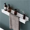 Mai & Mai Mensola da Parete Multifunzionale 60cm, Mensola per Doccia in Lega di Alluminio-Magnesio con Strato Antiruggine Mensola da Appendere per Bagno e Cucina, Rimovibile, Bianco Opaco, Reglo-03