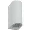 VR VETRINEINRETE Vetrineinrete® Applique a parete doppia emissione luminosa per esterno balcone terrazzo ip65 lampada UP & DOWN rotonda portalampada per faretti gu10 camera da letto (Bianco)