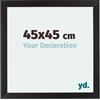 yd. Your Decoration - Cornice 45x45 cm - Grana Di Legno Nero - Decorativa Parete in Legno con Vetro in acryl - Antiriflesso - 45x45 Cornice - Mura