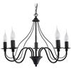 SOLLUX lighting Lampadario a Sospensione - Lampada a Soffitto in Acciaio - 5 Paralumi - Lampada LED - Nero Minerwa