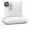 Deshome Serena - Coppia di Cuscini 60x60 cm, Cuscini Letto e Arredo, Guanciali Memory Foam a Fiocchi, Morbidi e Traspiranti, Cuscino per Dormire, Rivestimento Trapuntato, Made in Italy