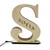 DPE - Luce Notturna Personalizzata Lettera Legno, incisione del Nome, illuminazioneRGB, Decorazione per la Camera, Regali di Compleanno Nascita Battesimi SanValentino Ricorrenze