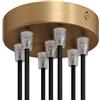 creative cables Kit rosone per lampadario da soffitto (serracavo conico, metallo color bronzo satinato, Ø 120 mm, 7 fori) - Fissaggio a staffa per lampadari e sospensioni multiple