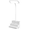 Generic Lampada da tavolo a LED, lampada da scrivania ricaricabile con organizer, lampada da comodino a 3 modalità, oscuramento continuo e supporto per telefono per casa e posto di lavoro