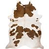 rugsx Tappeto in Pelle Bovina Artificiale Cowhide, Mucca, Motivo Animali, Finta Pelle, Tappeto per Soggiorno, casa, Camera da Letto, DIY Crafts, Bianco Marrone 155x195 cm