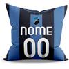 Generico Cuscino Personalizzato idea regalo Tifoso Interista milanista napoletano Personalizzato con Nome e Numero realizzato in poliestere misura 40x40CM SFODERABILE (Tifoso Atalanta, Grafica Maglia 40x40)