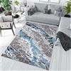 TAPISO Maya Tappeto Soggiorno Pelo Corto Design Moderno Motivo Astratto Sfumato Macchie Pittura Sfumature Grigio Blu Camera da Letto Cameretta Ufficio Salotto Oeko-Tex 80 x 150 cm