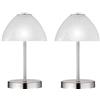 meineWunschleuchte Set di 2 lampade da tavolo a LED, colore argento, touch dimmerabile, altezza 24 cm