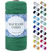 Uiopa Corda Macrame 2mm x 200m, Filo Macrame Corda Cotone Macramè Filo, 3 Fili Cordoncino Cotone Spago Colorata, Cordino per Borse Uncinetto Arazzo da Parete Artigianato Fai Da Te Appendini per Piante