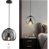 Bravsekai Bravseka 1 Lampade Sospese in Vetro Fumo per Isola da Cucina, con Lampadine Extra e Cordone Regolabile 1,3m, Impianti di Luce Moderni per Cucina, Sala da Pranzo, Salotto