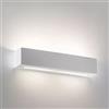 Eurekaled - Applique in Gesso Ceramico Rettangolo - Attacco E14 - Lampada da muro per spazi interni, camera, corridoio, soggiorno - Lampadina intercambiabile - Verniciabile - Design Moderno cod. E06