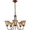 KCO Lighting Lampadario Sputnik Floreale a 5 Luci in Rame e Ottone Invecchiato, Vintage Stile Rustico Industriale, per Sala da Pranzo, Ingresso o Isola Cucina