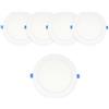Eurekaled - Faretto LED da incasso slim tondo IP20 luce diffusa con angolo apertura di 120° spessore 11mm, lampada LED per cartongesso (Luce fredda 6500K, 5pz 18W foro 205mm)