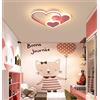GUANSHAN Plafoniera 3D LED Creativo Cuori stereoscopici Lampada da soffitto Illuminazione per ragazzi Ragazze Camera da letto Asilo, Luce calda, 44W, Rosa
