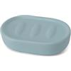 Inbagno Portasapone Da Appoggio In Ceramica Turchese Opaco - Piattino Porta Sapone Bagno Design Moderno Antibatterico 12x8 cm - Linea Sidney