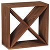 VINCASA Cantinetta - Scaffale per vino - Rack Portabottiglie - Sistema Componibile CUBOX® 50 - Elemento Diagonale per 24 Bottiglie - (Dim. 50 x 50 x 25 cm) - Colore Impregnate: Noce