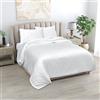 Linenwalas Set copripiumino king size in 100% tencel con motivo a quadri, morbido e traspirante, in Lyocell con 3 pezzi, biancheria da letto in eucalipto (king size, bianco)