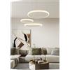 TEKHOME Lampadario LED Moderno a Sospensione con 3 Anelli, 60W, Luce Calda 3000K, Design Esagonale, Lampada da Soffitto per Soggiorno e Sala da Pranzo - LP-39BC (3000K CALDA)