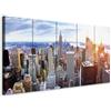 murando Quadro New York 225x90 cm 5 pezzi Stampa su tela XXL Immagini moderni Murale Fotografia Grafica Decorazione da parete Skyline NYC Citta City d-B-0188-b-n
