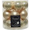 Decoris - Palline per albero di Natale in vetro, 4 cm x 18 pezzi, colore: perla (beige)
