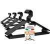 AkitaInk Grucce Appendiabiti Nere con Gancio Girevole 360° - Stampelle in Plastica Resistenti Salvaspazio per Armadio, Disponibili in Set Multipli (24 Pz)