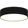 meineWunschleuchte Plafoniera rotonda senza tempo con luce a LED, paralume in tessuto nero, Ø 60 cm e copertura satinata per illuminazione antiriflesso