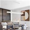 LIYYANG moderne LED Lampada sospensione sala pranzo Lampada ufficio dimmerabile telecomando Lampadario lineare soffitto Luci alluminio isola cucina cucina Camera letto Soggiorno Sala pranzo (Bianco, L80cm)