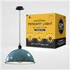 LEDSone Lampada a sospensione da soffitto in stile retrò vintage industriale con paralume a cupola nero da 40 cm, attacco E27 UK (Blue)