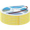 TOPXCDZ 10M/Rotolo Striscia COB AC 220V 240LED/M IP20 3000K 4000K 6000K Driver Integrato Decorazione Domestica Nastro LED Flessibile (Bianco Caldo)