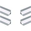 A2ZWORLD 8 Metri di Profilato Alluminio Per Striscia Led, Completo Di Copertura Tappi e Gancio, 4 Kit da 2 Metri Angolare Leggera Slim Interno 10.5mm (15,8X15,8mm)