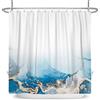 Bovlleetd Bianco Blu Ombre Marmo Tenda da Doccia 152x183cm Astratto Oceano Onda Moderno Decor Tenda da Doccia Impermeabile, Lavabile in Poliestere Tende da Bagno con 10 Ganci per Vasca da Bagno